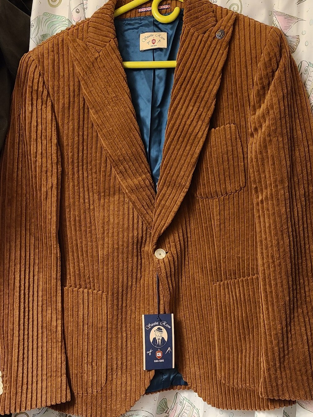 SAVILE ROW by Club Of Gents Men's Brown Corduroy Blazer